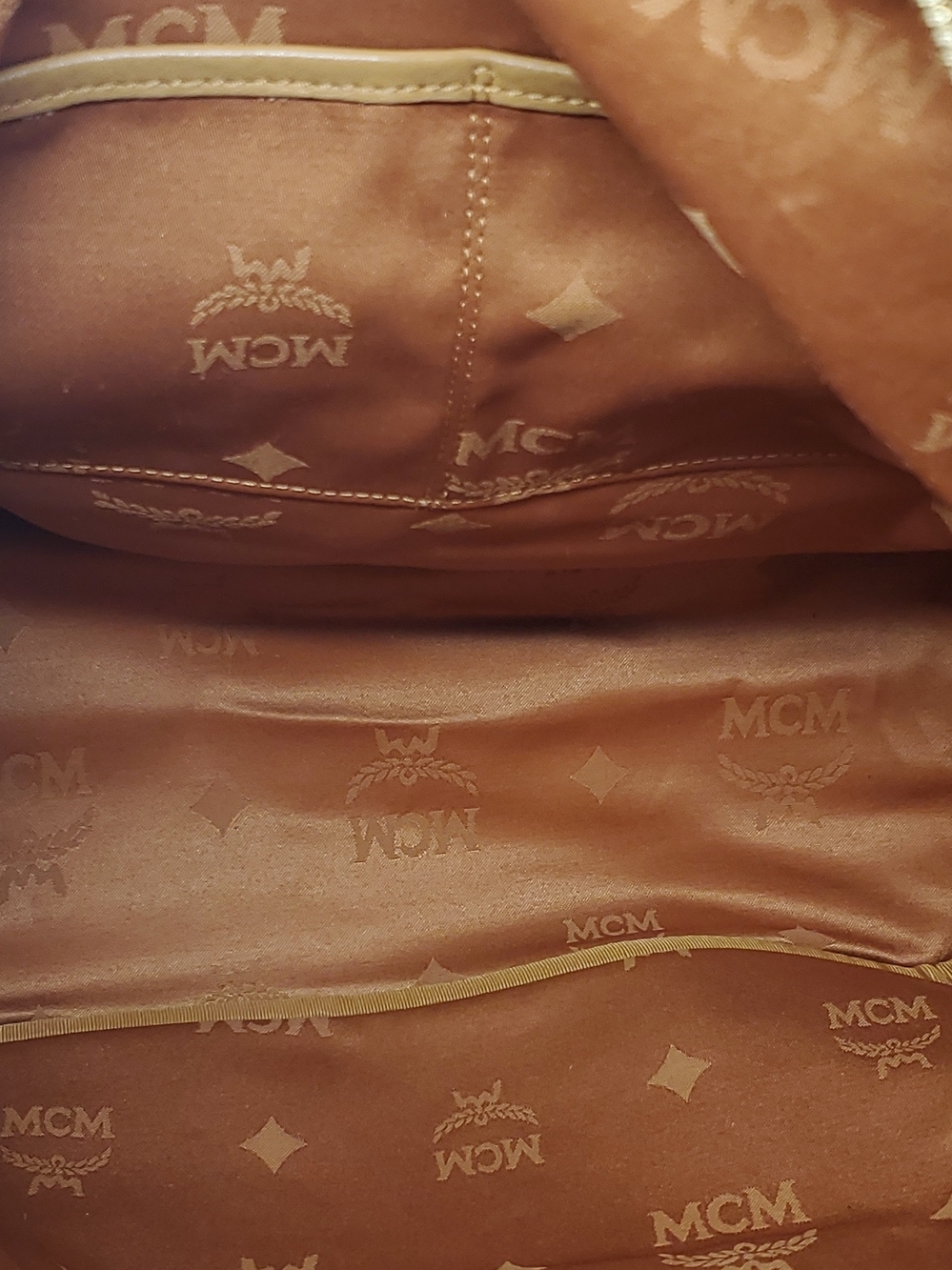 Authentic MCM Cognac Logo Monogram Backpack-Large - Picture 16 of 16
